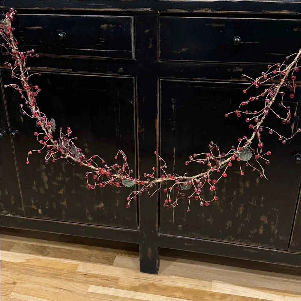 Vintage Berry Glass Bead Garland 5'